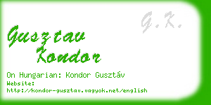 gusztav kondor business card